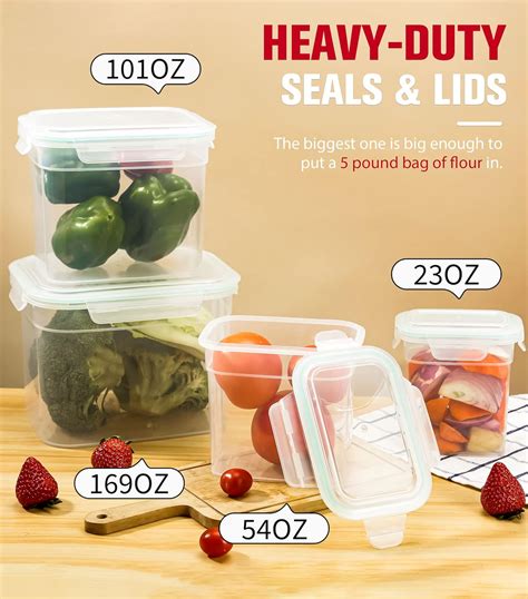 Buy LIHONG 8-Piece Food Storage Containers with Lids Airtight 169oz ...
