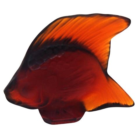 Rare Dark Amber Rene Lalique Poisson Cachet Original from 1920s at 1stDibs