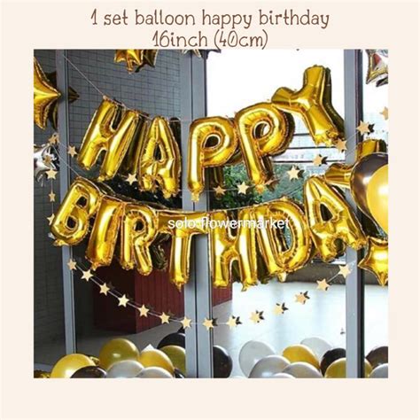 Jual 40CM 16INCH HAPPY BIRTHDAY LETTER IN GOLD BALON FOIL HURUF HAPPY ...