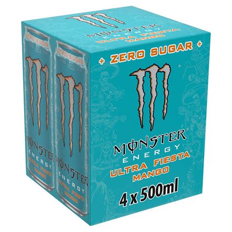 Monster Energy Drink Ultra Fiesta Mango Zero Sugar 4 x 500ml | Zoom