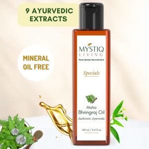 Mystiq Living Maha Bhringraj Oil Infused With 9 Ayurvedic Herbs (Hair ...