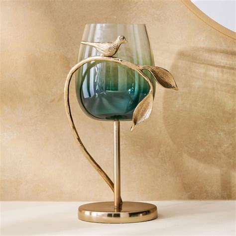 Buy Goldcrest Gloria Glass Bird Candle Holder from Home Centre at just ...