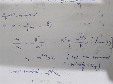 N identical liquid drop is falling with terminal velocity v0 combine to ...