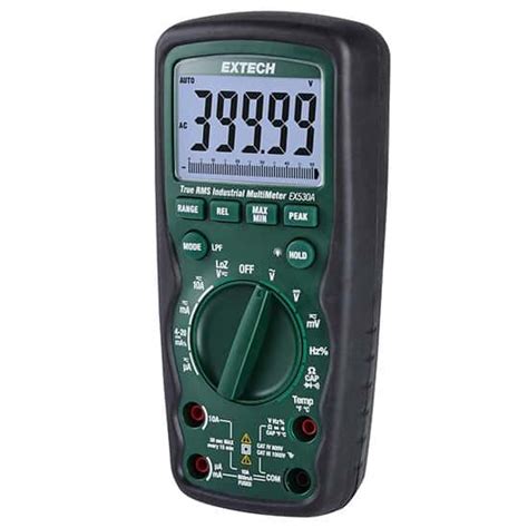 Extech EX530A High-Precision True-RMS Heavy-Duty Industrial Multimeter ...