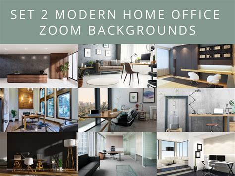 Modern Home Office Zoom Backgrounds Set 2 Virtual Meeting Backgrounds 9 Background Images MS ...
