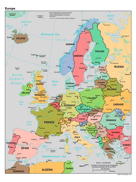Maps of Europe and European countries | Political maps, Administrative and Road maps, Physical ...