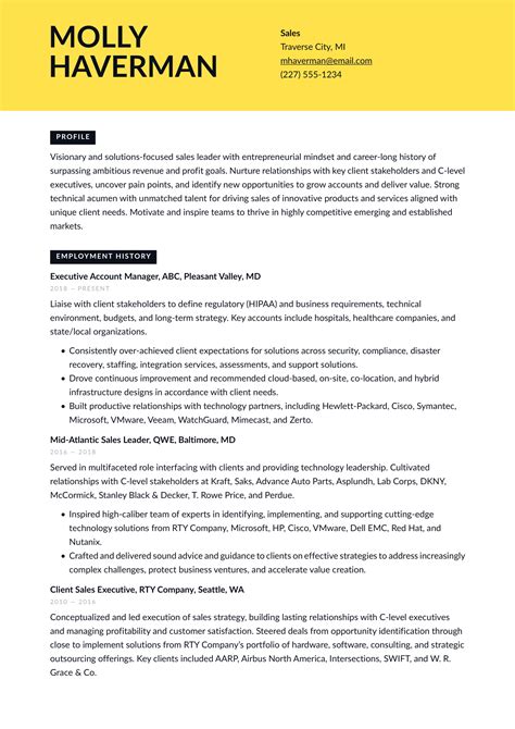 Sales Resume Example & Writing Guide