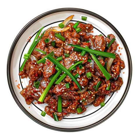 A plate of food with a black rim and a white rim | Premium Photo