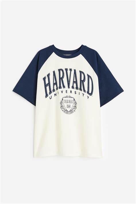 Printed cotton T-shirt - White/Harvard University - Kids | H&M