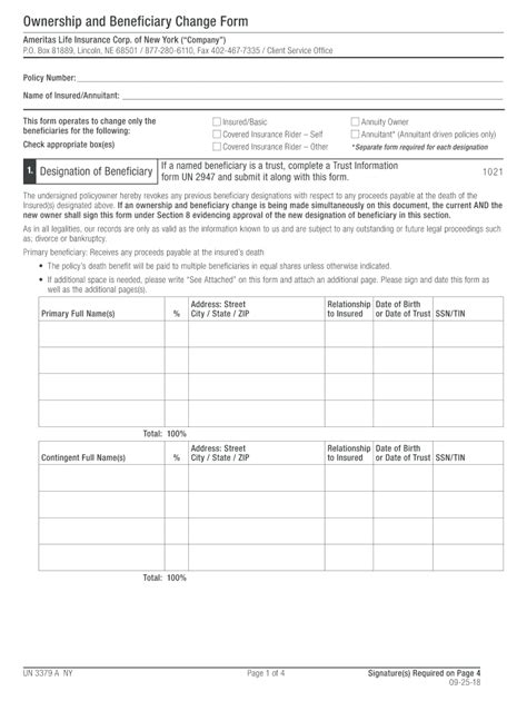 Fillable Online Instructions and Definitions for Naming a Beneficiary ...
