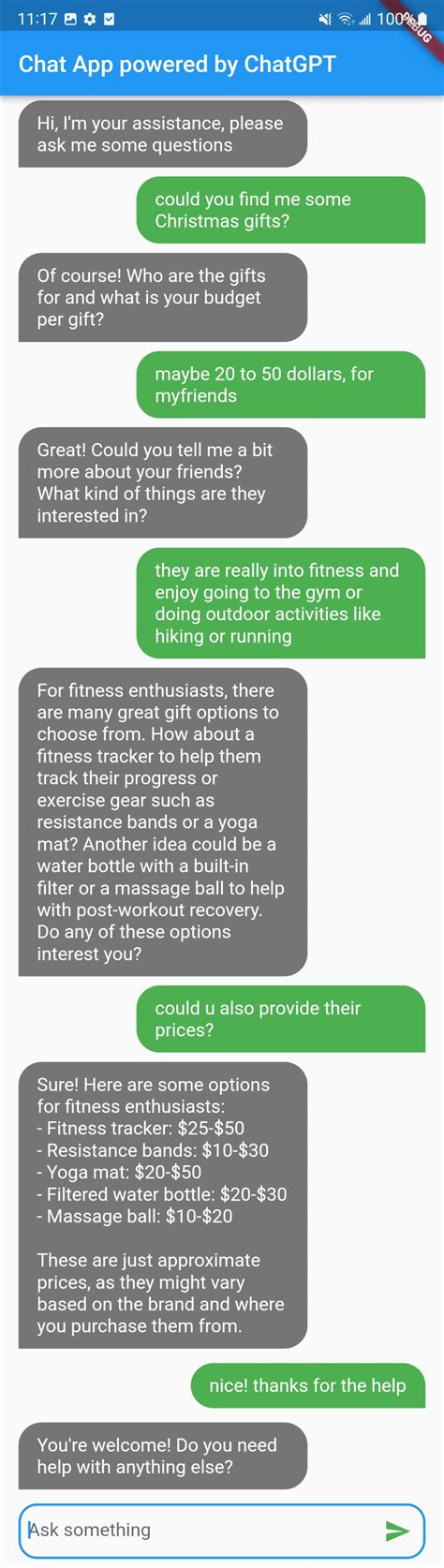 Chat App GitHub 的图像结果