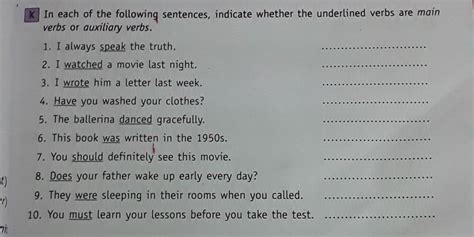 in each of the following sentences indicate whether the underlined ...