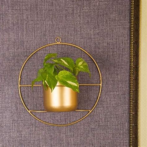Urban Plant Set Of 4 Black Half Moon Wall Planters, Round Metal Wall ...