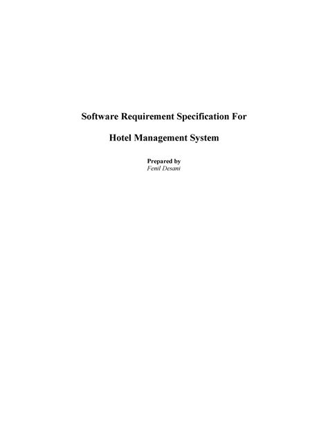 Hospital management system - Software Requirement Specification For ...