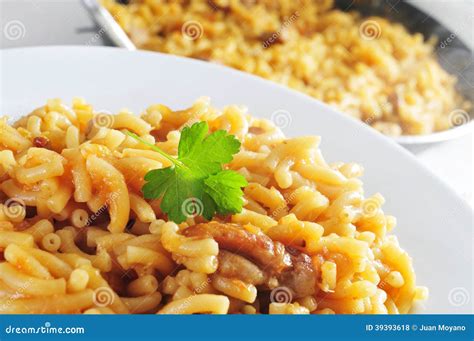 Spanish Noodles with Chicken Stock Photo - Image of cooking, restaurant ...