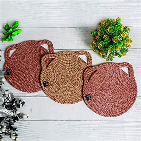 Buy PRADECOR Jute Dining Table Mats – Placemats - Heat Resistant ...