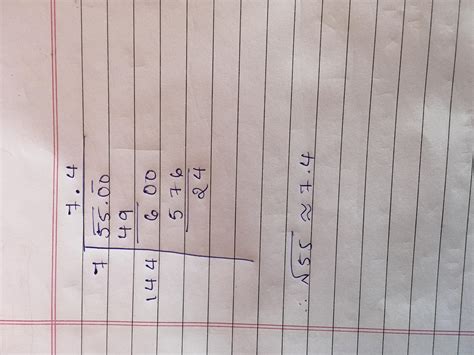 Square root of 55 with step by step explanation. - Brainly.in