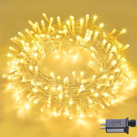 Warm White Christmas Lights Indoor - 200 LED Warm Twinkle Lights Plug ...