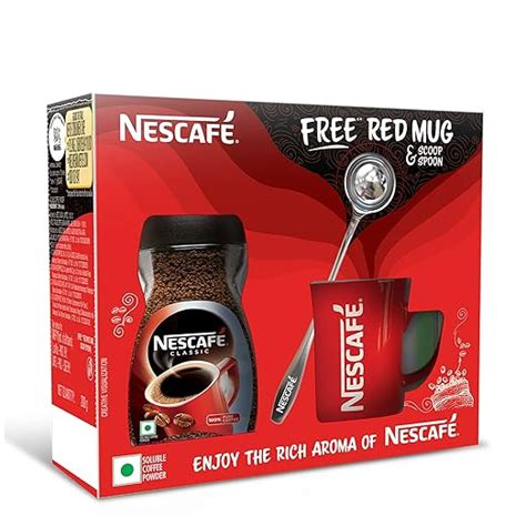 Nescafe Classic Ground Coffee Jar, 200 g with Free Red Mug and Scoop ...