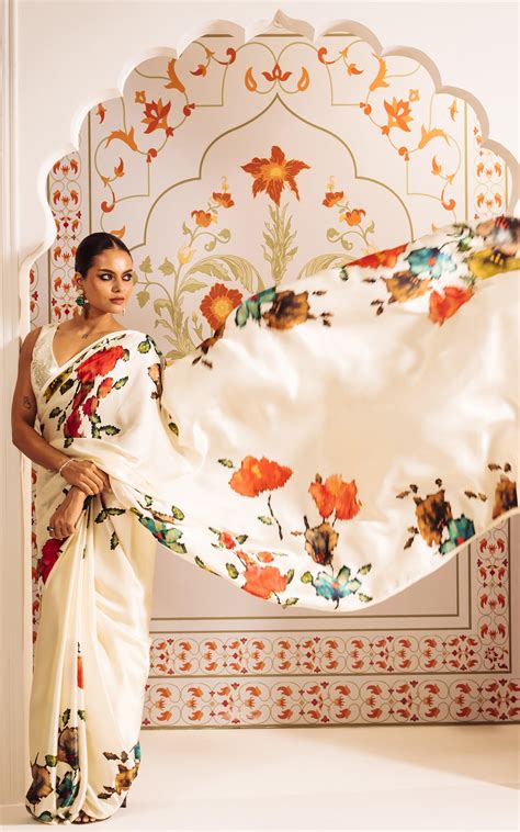 Zeba White Silk Indian Designer Saree | Studio 113