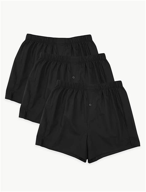 Buy 3pk Pure Cotton Woven Boxers at Marks & Spencer