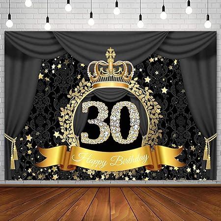 AIBIIN 7x5ft 30th Birthday Backdrop Black Gold | Ubuy India