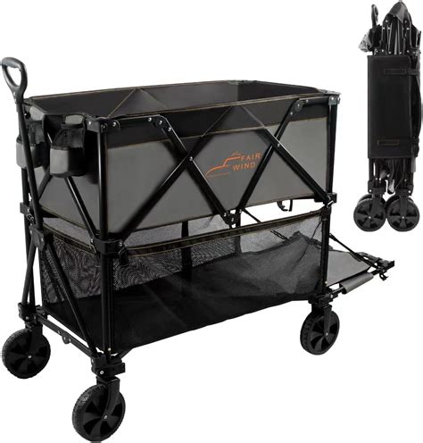 FAIR WIND 14 Cubic Feet Double Decker Collapsible Wagon Cart, India | Ubuy