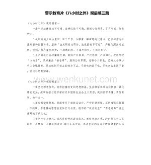 警示教育片《八小时之外》观后感三篇.docx_文库网_wenkunet.com