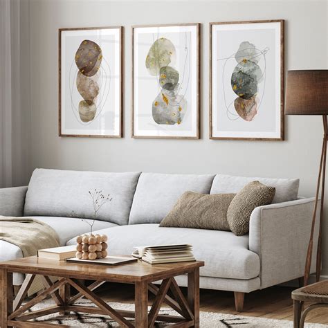 Buy Abstract Geometry Watercolor Style Modern Art Set of Three ...