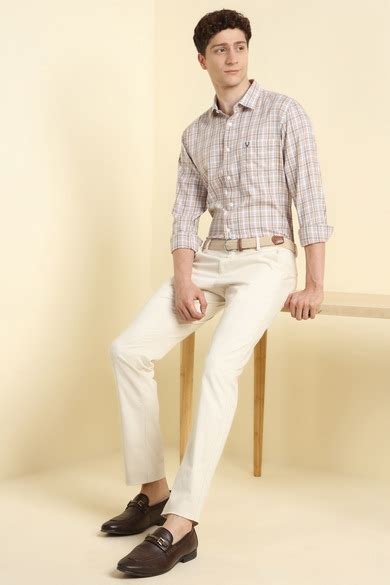 Buy Men White Check Full Sleeves Casual Shirt Online - 39906823 | Allen ...