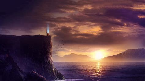 artwork, Fantasy Art, Monk, Monks, Meditation, Landscape, Sunset, Sun ...
