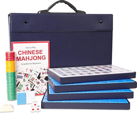 Amazon.com: ZGME Chinese Mahjong Set,Mahjong Game Set, Complete Traditional Mahjong with 146 ...