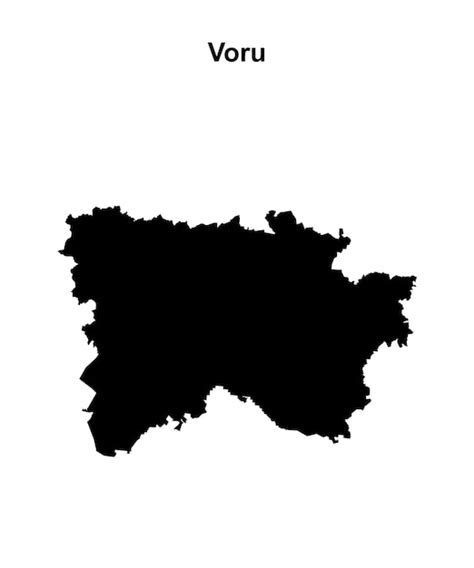 Voru county blank outline map | Premium Vector