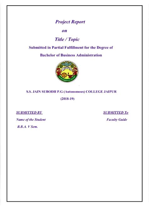 Guidelines Project Report Sem V - Project Report on Title I Topic ...