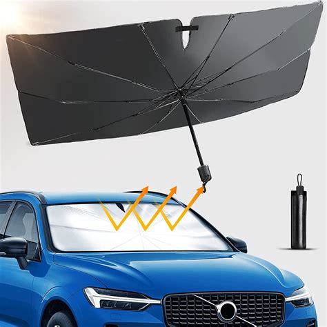 Car Front Windshield Sunshade Umbrella Foldable Umbrella Reflective Sunshade for Car Front ...