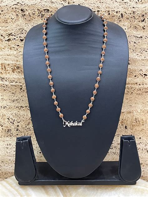 Shop Rudraksha Mala "Mahakal" Cursive Silver Plated Necklace Today ...