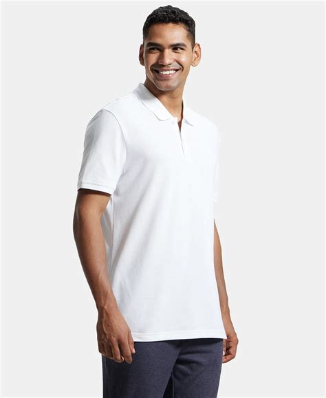 Buy Super Combed Cotton Rich Pique Fabric Solid Half Sleeve Polo T ...