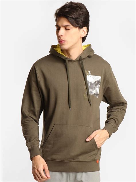 Buy Wildcraft Men Olive Green Hooded Sweatshirt - Sweatshirts for Men ...