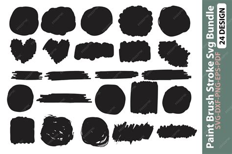 Premium Vector | Paint brush stroke svg bundle vol-2