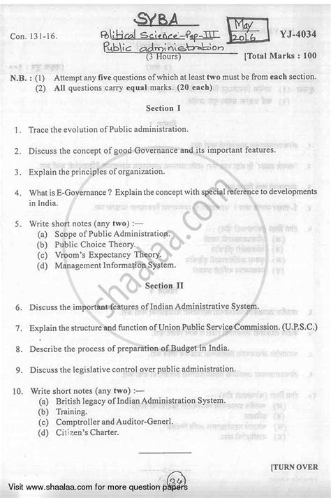 Public Administration 2015-2016 BA Political Science (IDOL ...