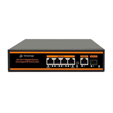 Secureye 4-Port Gigabit PoE Switch with 1 Uplink & 1 SFP Port – Plug ...