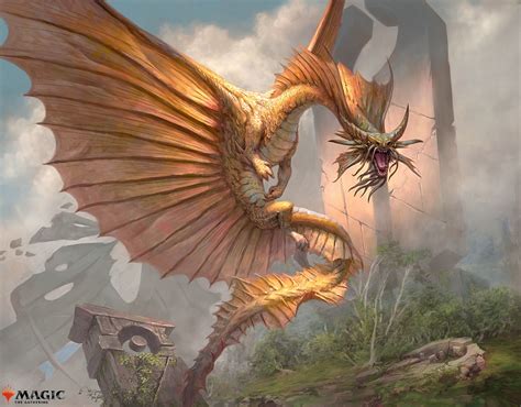 ArtStation - Ancient Gold Dragon (MtG)