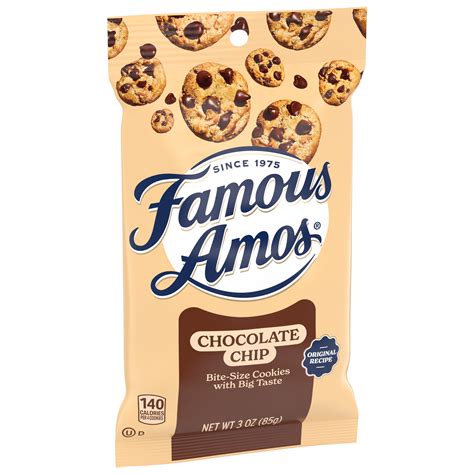 Famous Amos Classic Bite-Size Chocolate Chip Cookies, Single Pack Mini ...