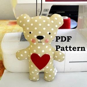Buy Teddy Bear Soft Toy PDF Sewing Pattern and Tutorial DIY Teddy Bear ...