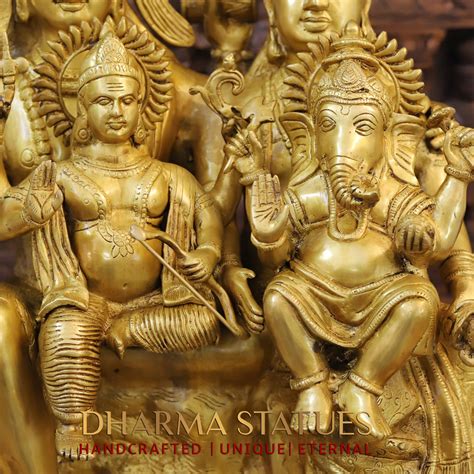 Brass Shiva Parivar with Nandi & Shivling, Guardians of Cosmic Balance ...