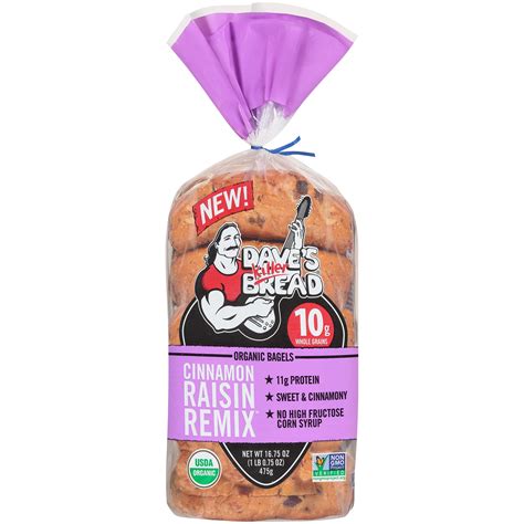 Dave's Killer Bread Pre-Sliced Cinnamon Raisin Remix Organic Bagels, 16 ...