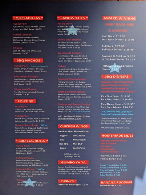 Menu at Two Brothers Bar-B-Q Catering Company, Presto