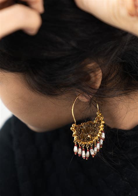 Shamli Gold Tone Silver Earrings