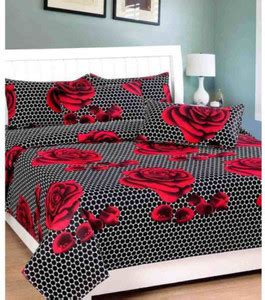 NAYRA FAB 160 TC Microfiber Double Embroidered Flat Bedsheet - Buy ...
