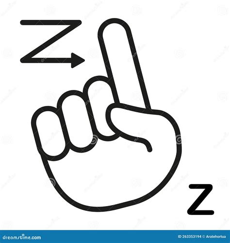 Vector Sign Language Icon Letter Z Stock Vector - Illustration of ...